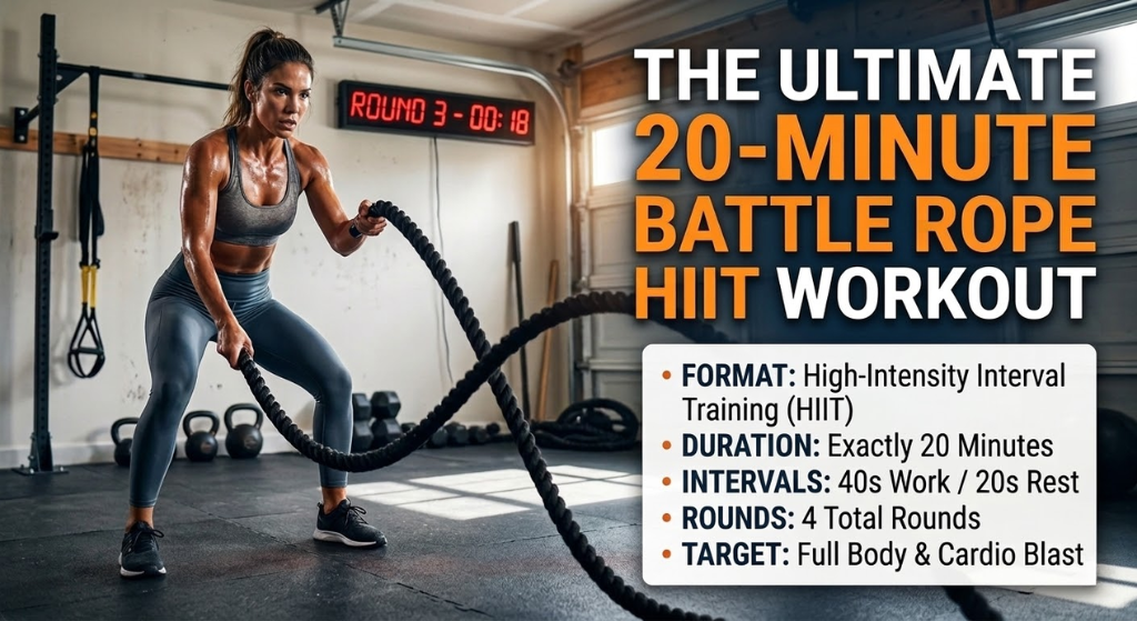 20-minute battle rope HIIT workout