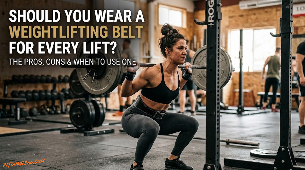 Powerlifter wearing a weightlifting belt preparing to squat